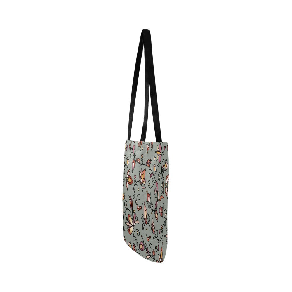 Burnt Sky Petals Green Reusable Shopping Bag
