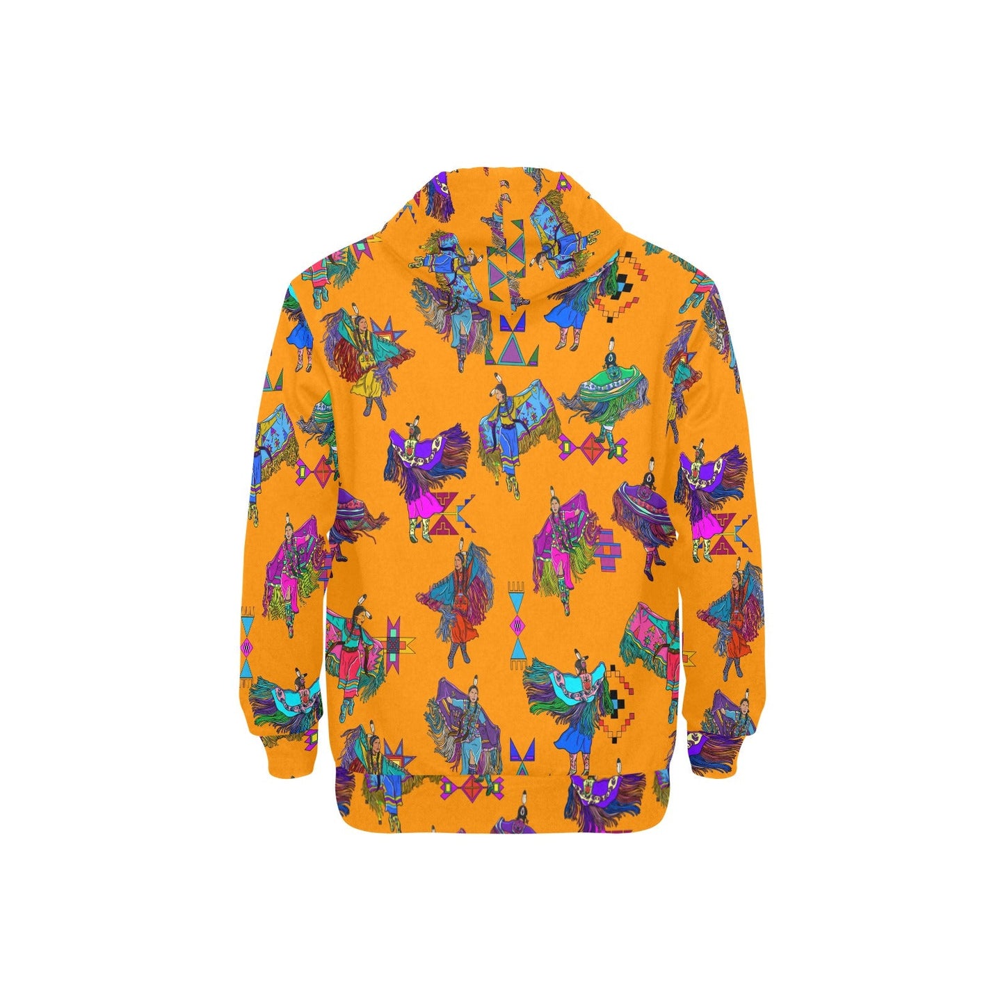 Women's Fancy Dancers Orange Men's Long Sleeve Fleece Hoodie