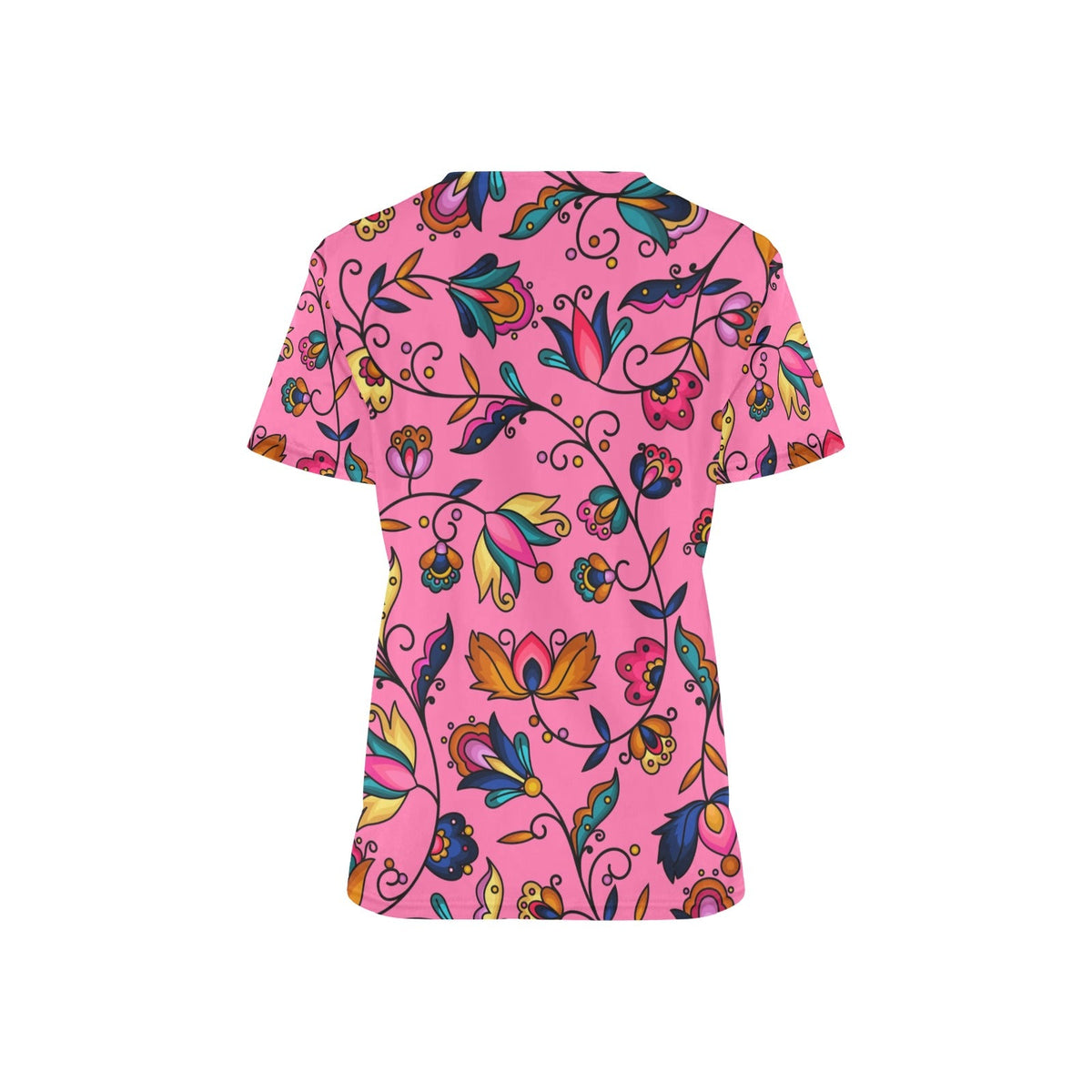 Copper Prairie Petals Pink Scrub Top