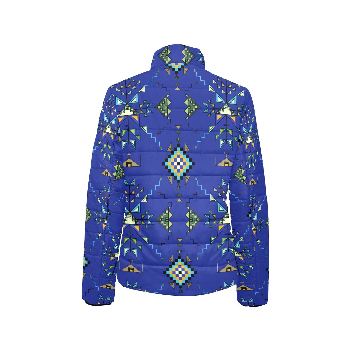 Bear Shield Dark Blue Women's Stand Collar Padded Jacket