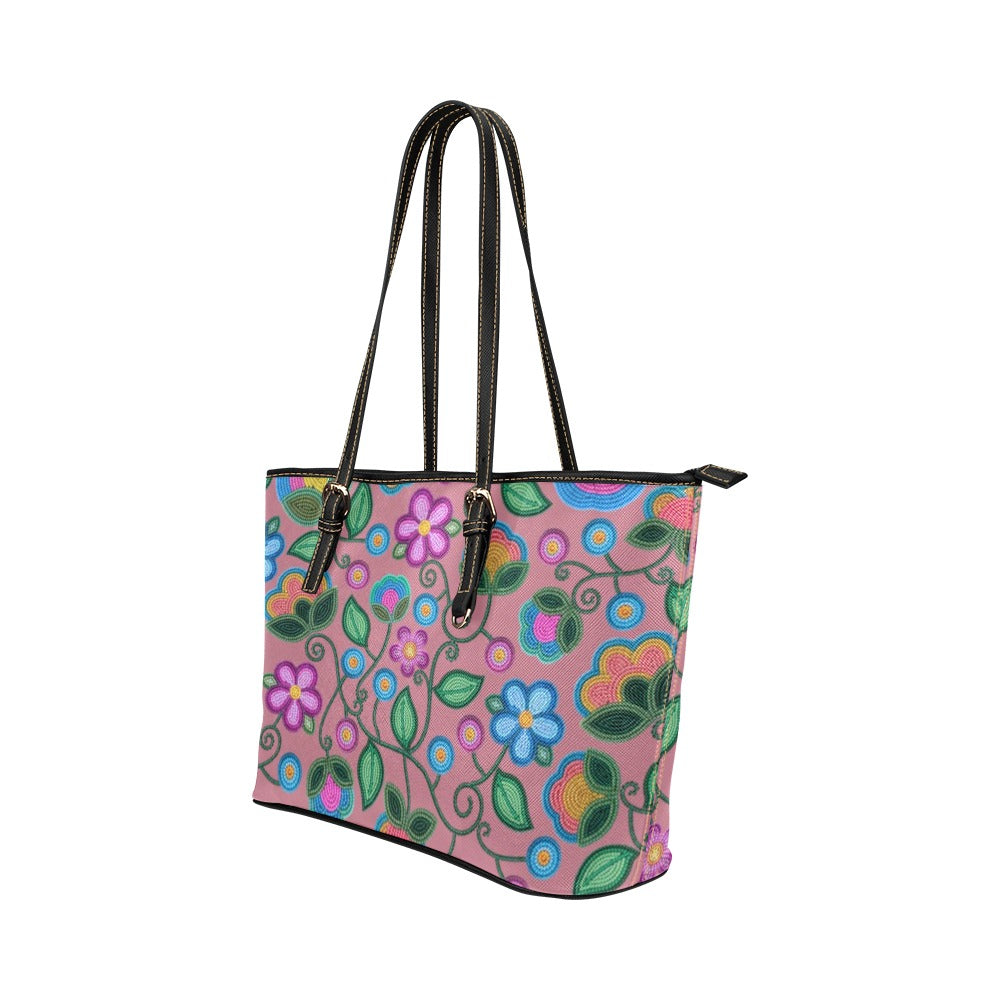 Turquoise Sunbeam Peach Leather Tote