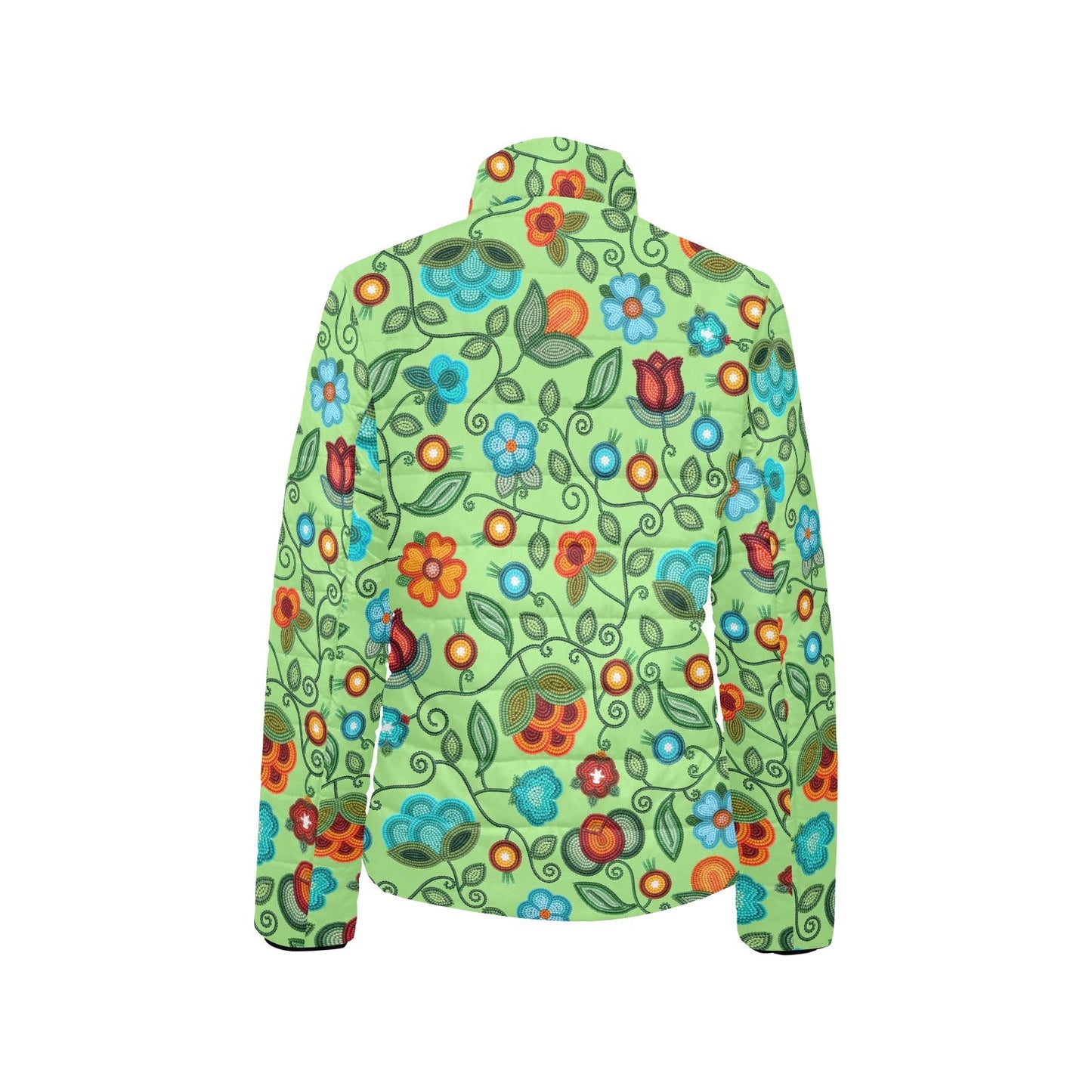 Prairie Fire Petals Sage Stand Collar Jacket