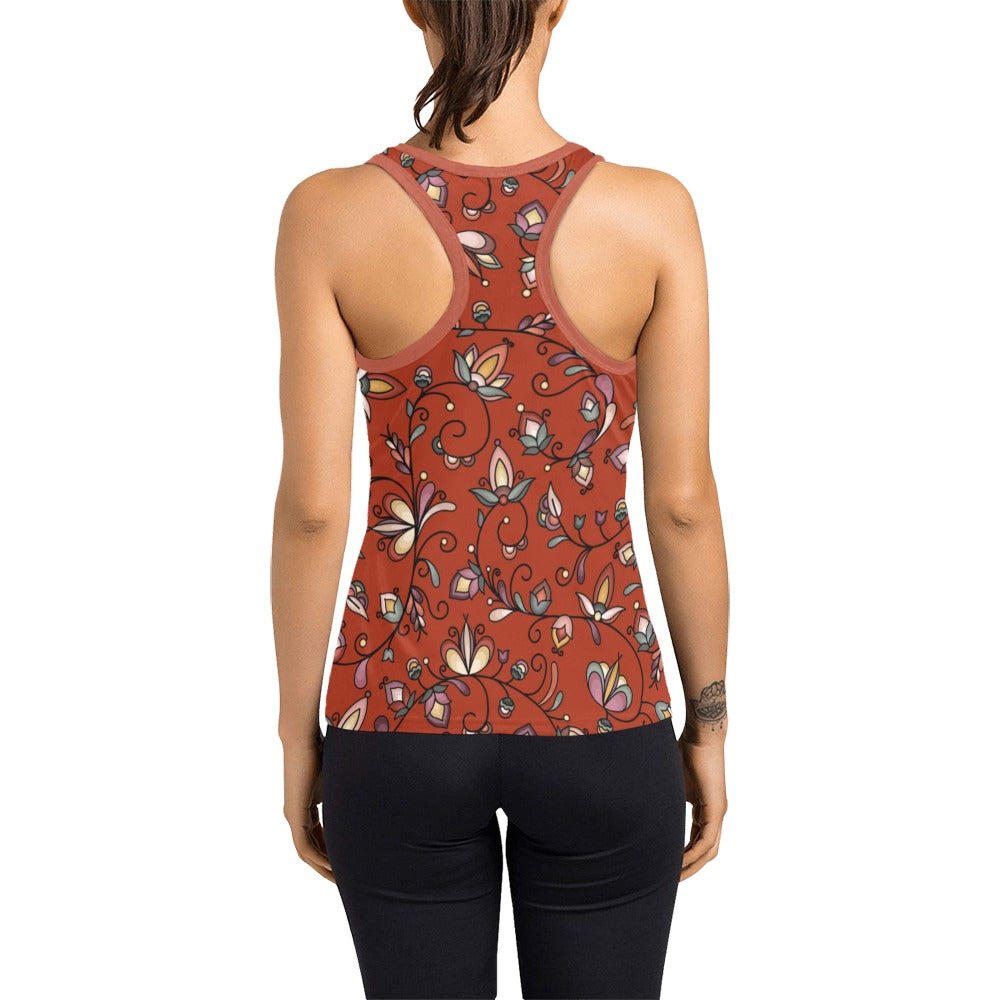 Burnt Sky Petals Red Women's Racerback Tank Top