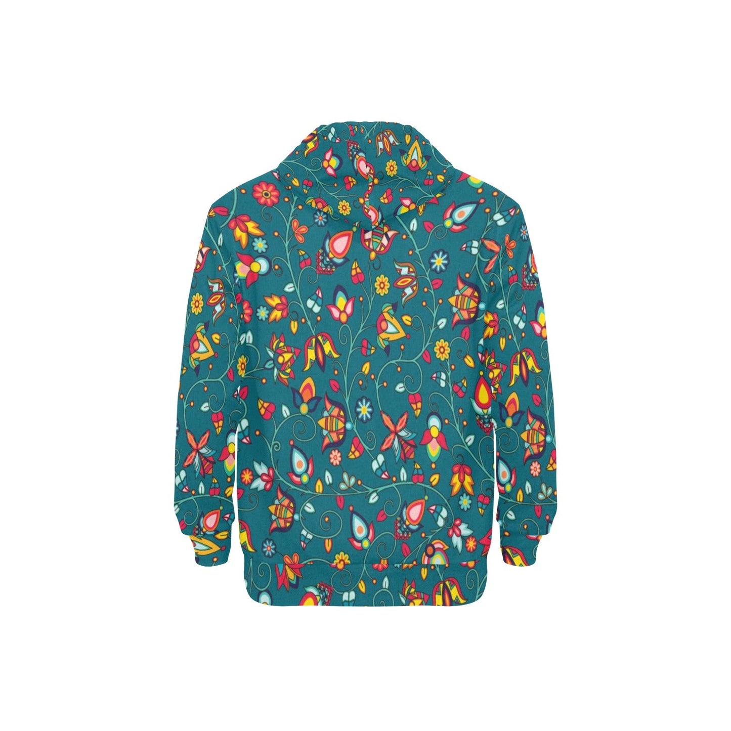 Thorny Path Teal Men's Long Sleeve Fleece Hoodie