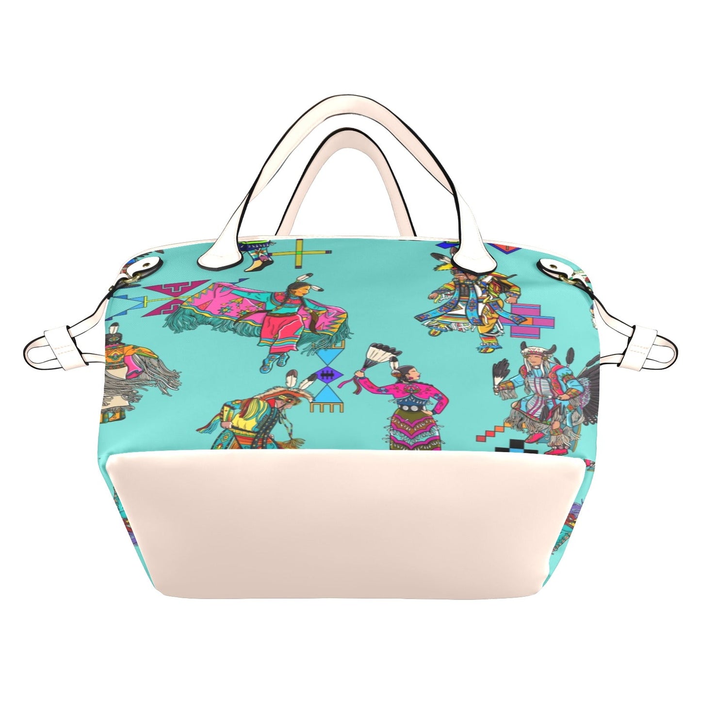 Grand Entry Dancers Eggshell Blue Clover Canvas Tote Bag