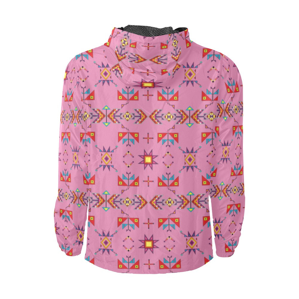 Scattered Generations Pink Men's Windbreaker