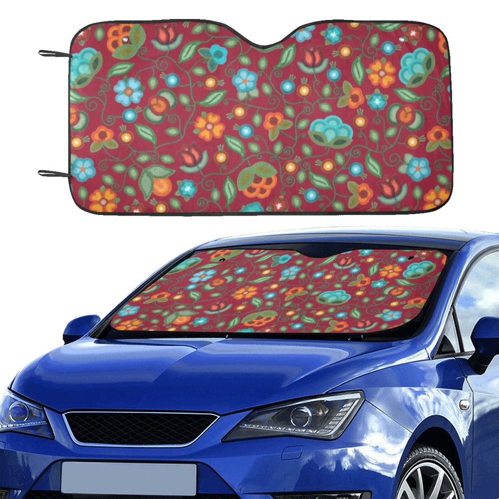 Prairie Fire Petals Red Car Sun Shade 55"x30"