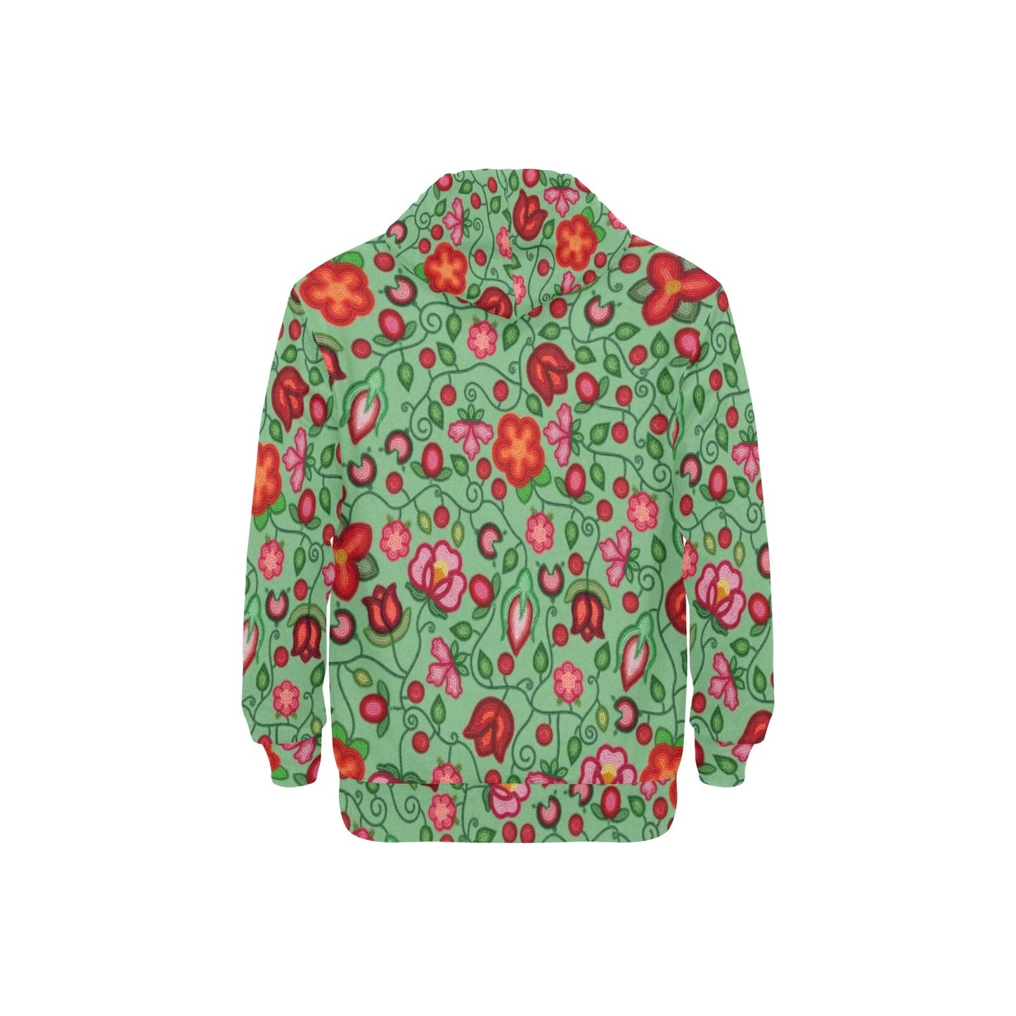 Rose Reverie Green Fleece Hoodie