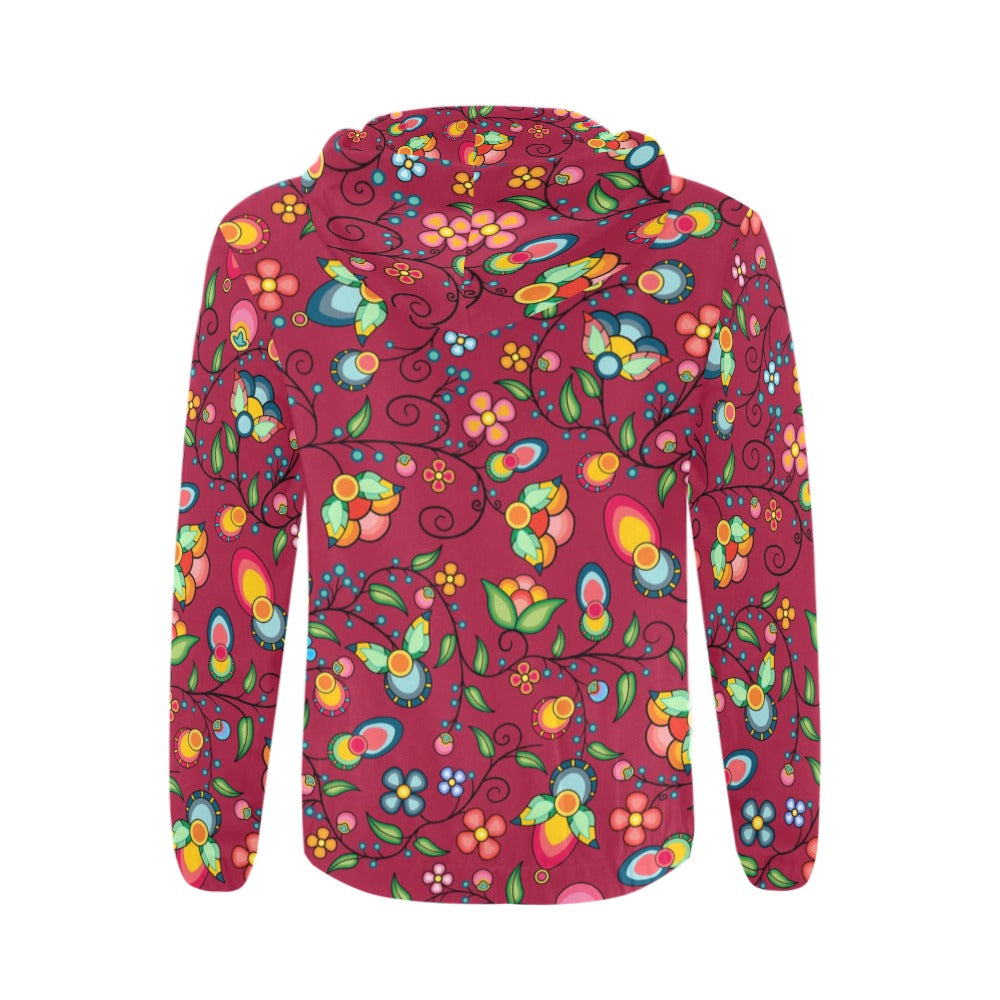 Floral Bounty Magenta Zip Hoodie