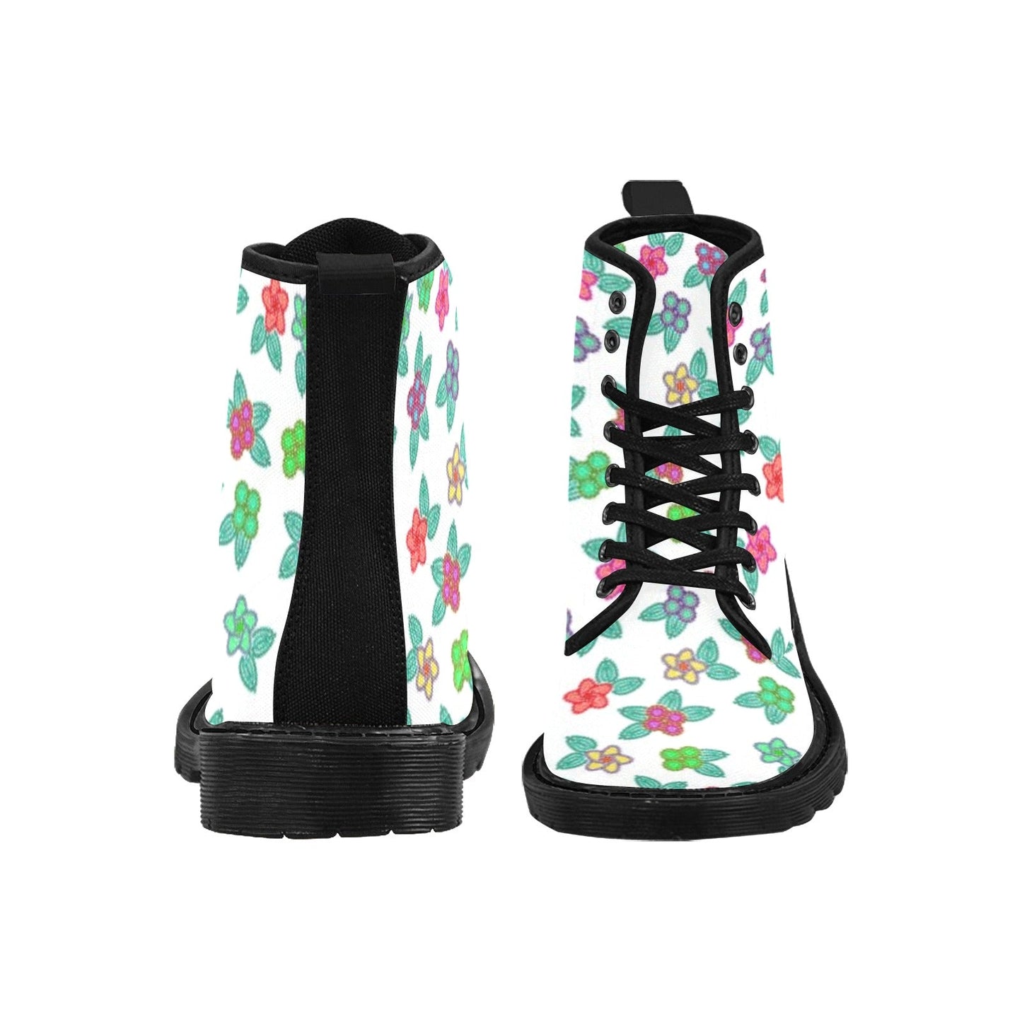 Berry Flowers White Boots