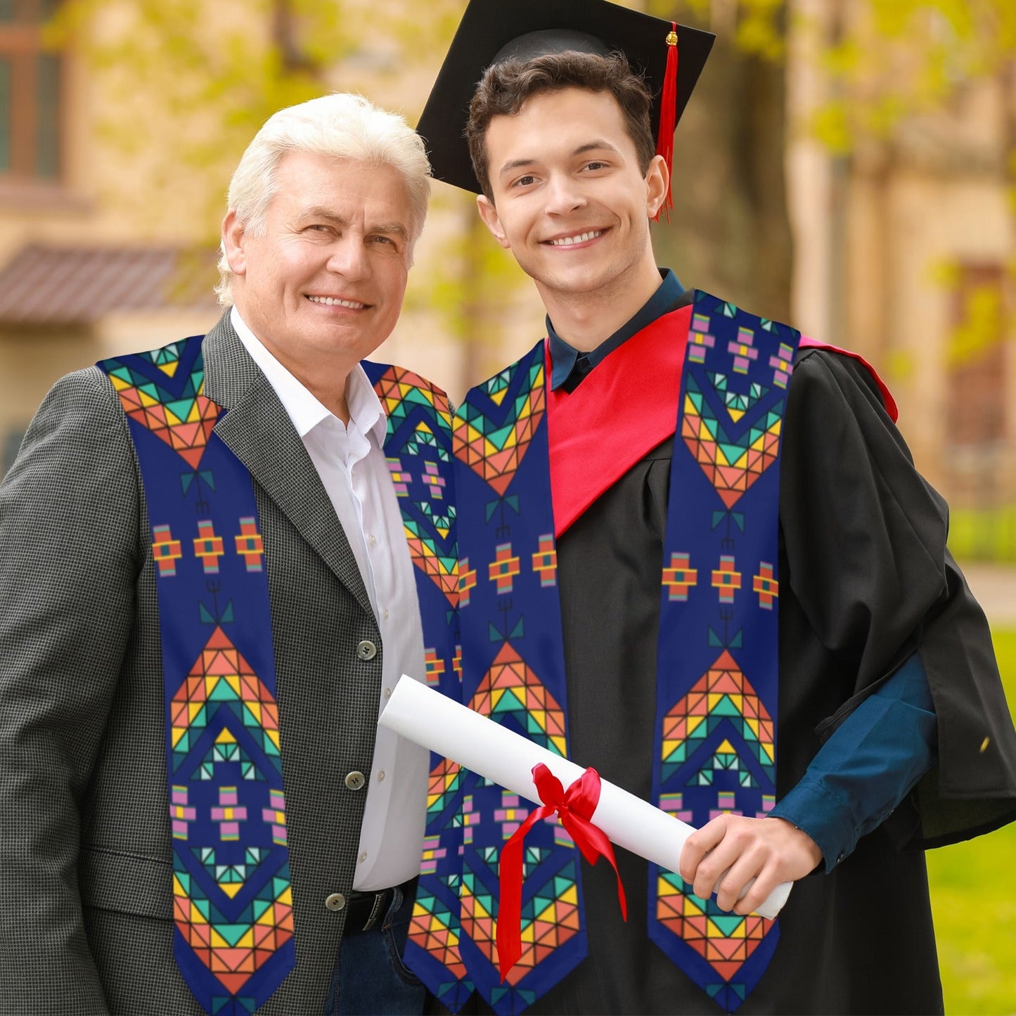 Travois Tipi Blue Graduation Stole