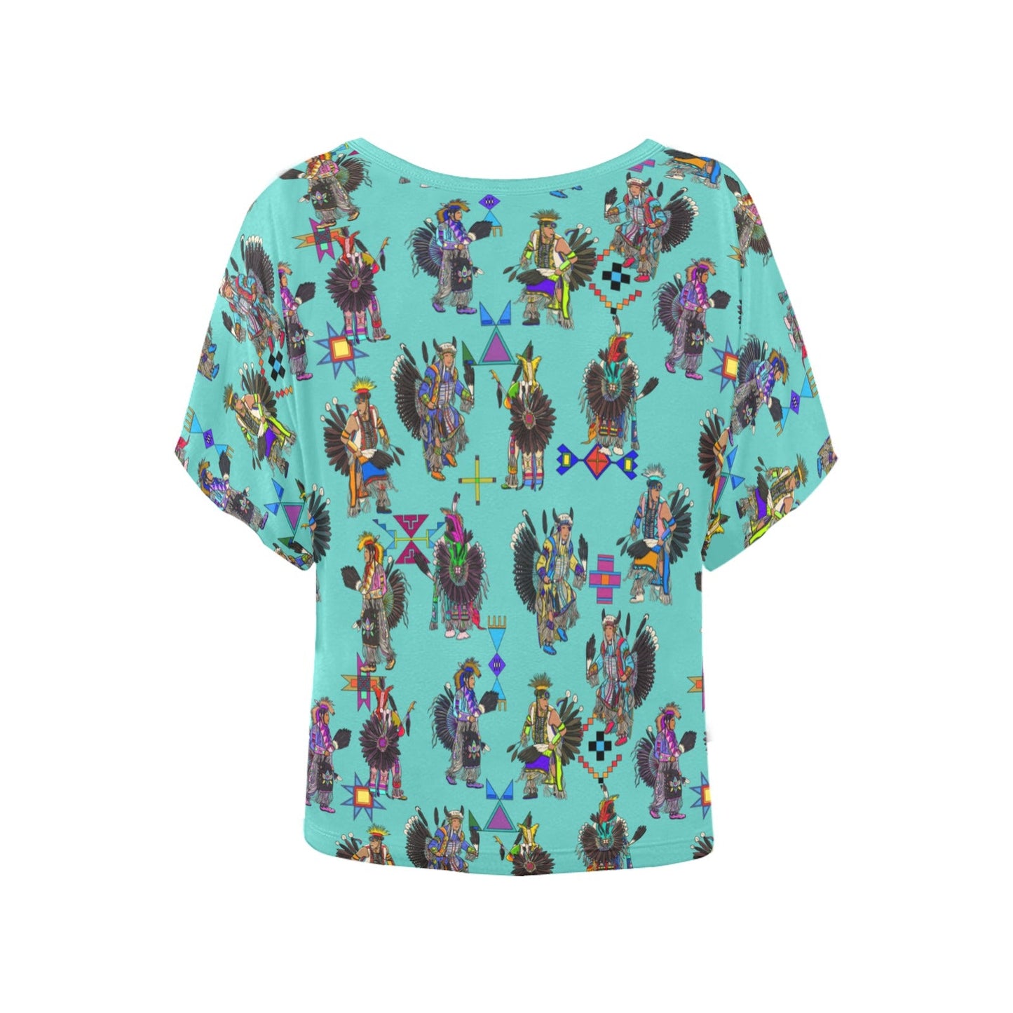 Men's Tradish Dancers Eggshell Blue Women's Batwing-Sleeved Blouse T shirt