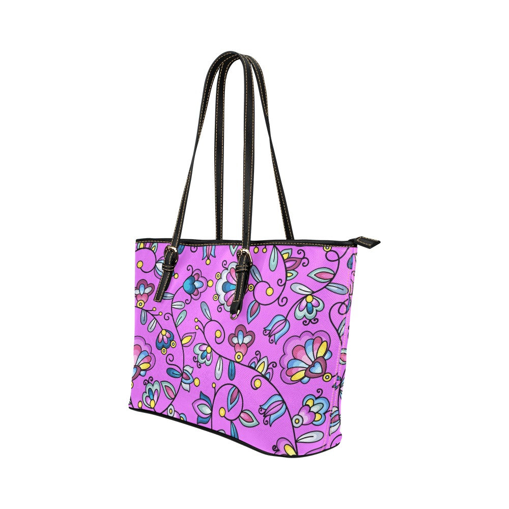 Autumn Bundle Blessing Purple Leather Tote
