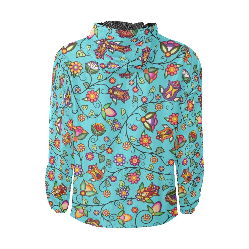 Heartbeat Petals Turquoise Men's Windbreaker