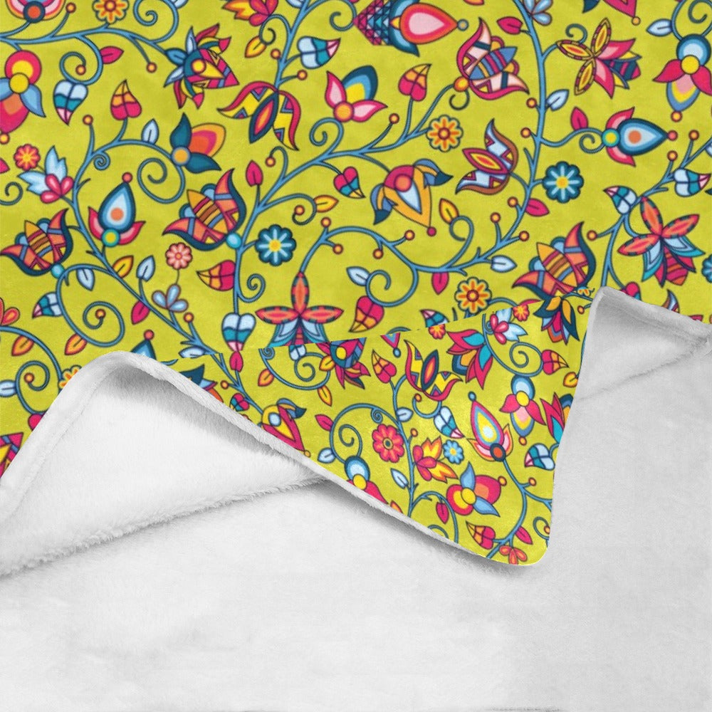 Thorny Path Yellow Grass X-Large Micro Fleece Blanket