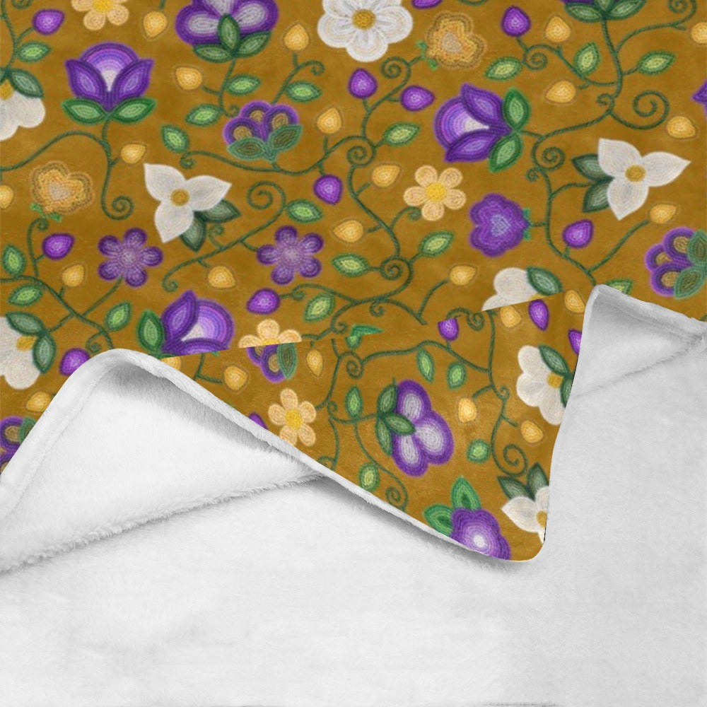 Midnight Moss Bloom Toffee Large Micro Fleece Blanket
