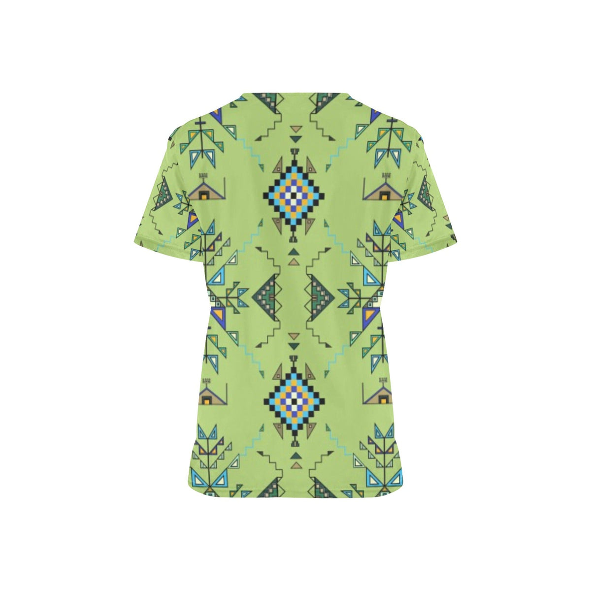 Bear Shield Green Scrub Top