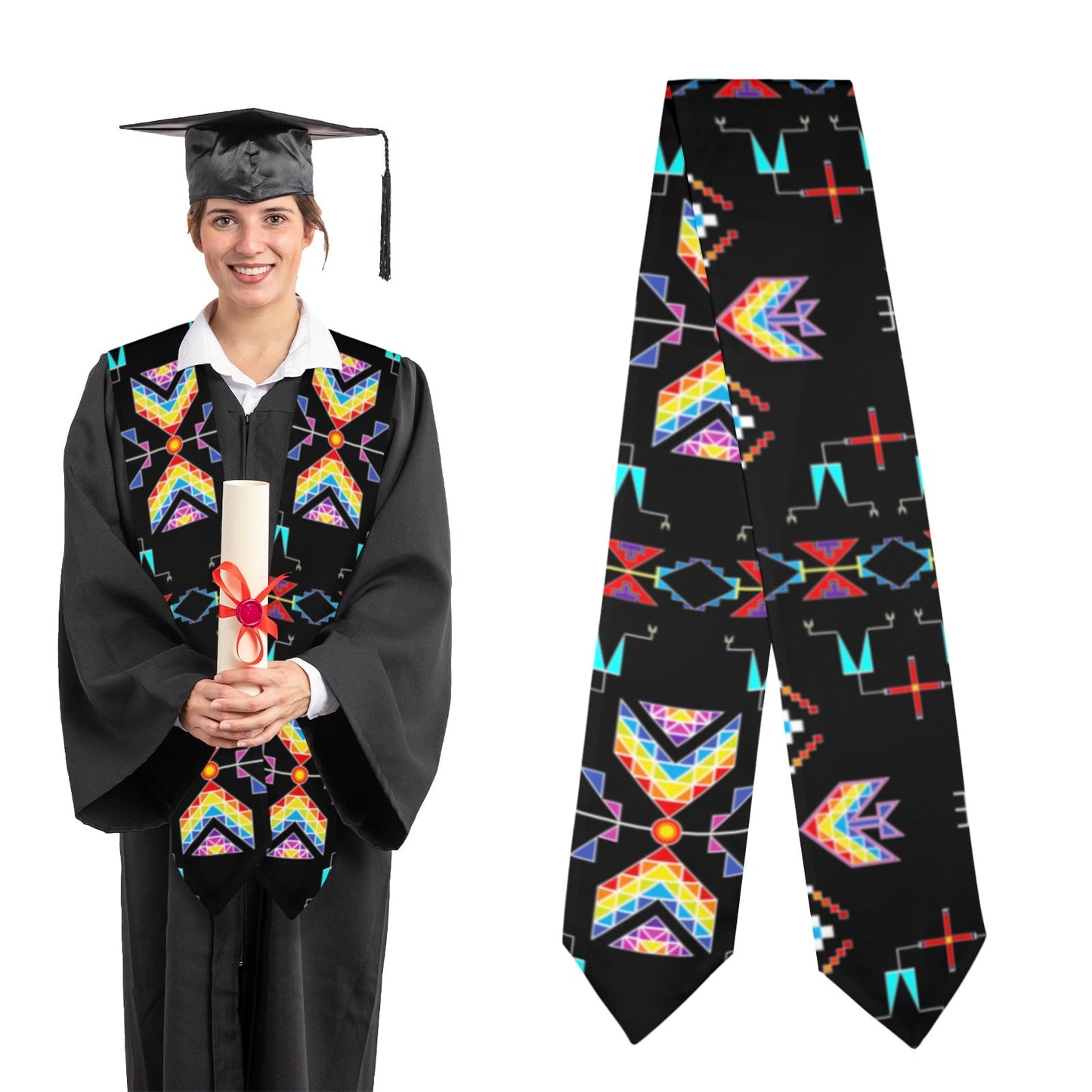 Rainy Chief Rainbow Graduation Stole