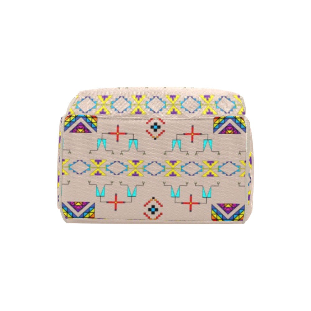 Rainy Chief Rainbow Taupe Multi-Function Diaper Backpack