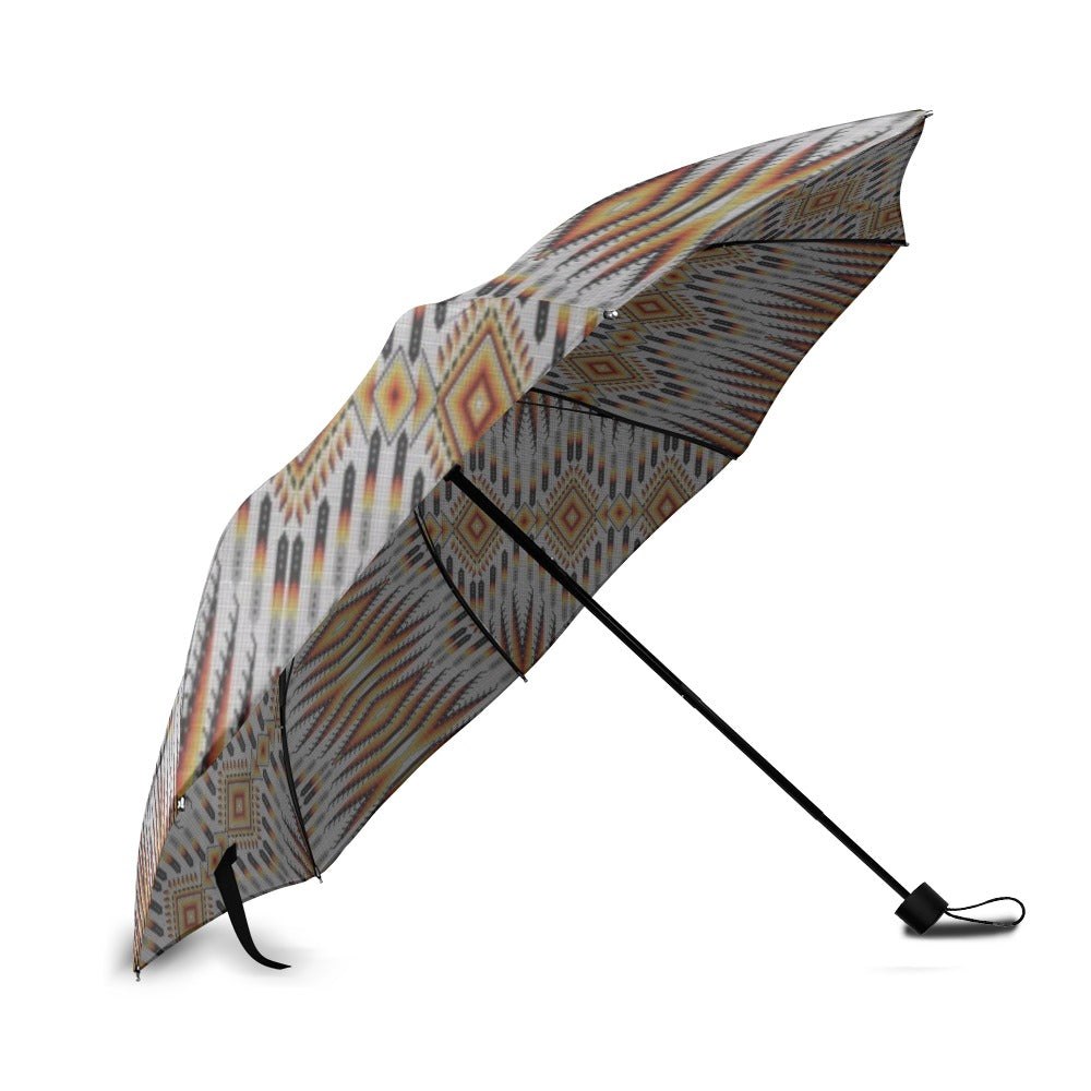 Fire Feather White Foldable Umbrella