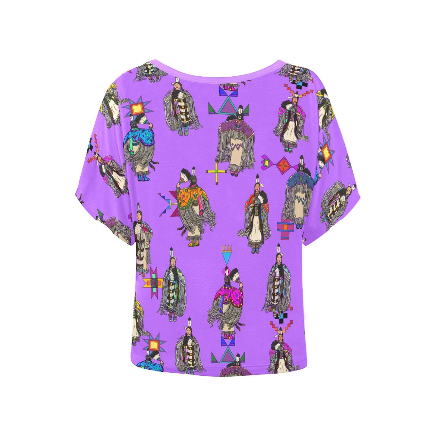 Women's Tradish Dancers Purple Women's Batwing-Sleeved Blouse T shirt