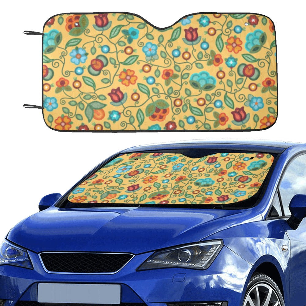 Prairie Fire Petals Honey Car Sun Shade 55"x30"