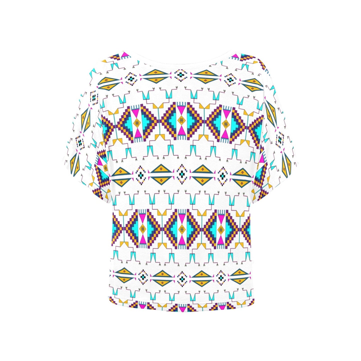 Rite of Passage White Women's Batwing-Sleeved Blouse T shirt