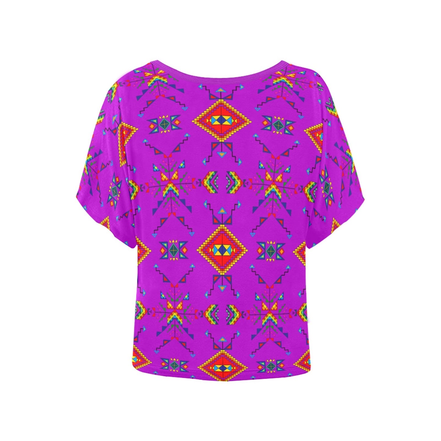 Buffalo Jump Purple Women's Batwing-Sleeved Blouse T shirt