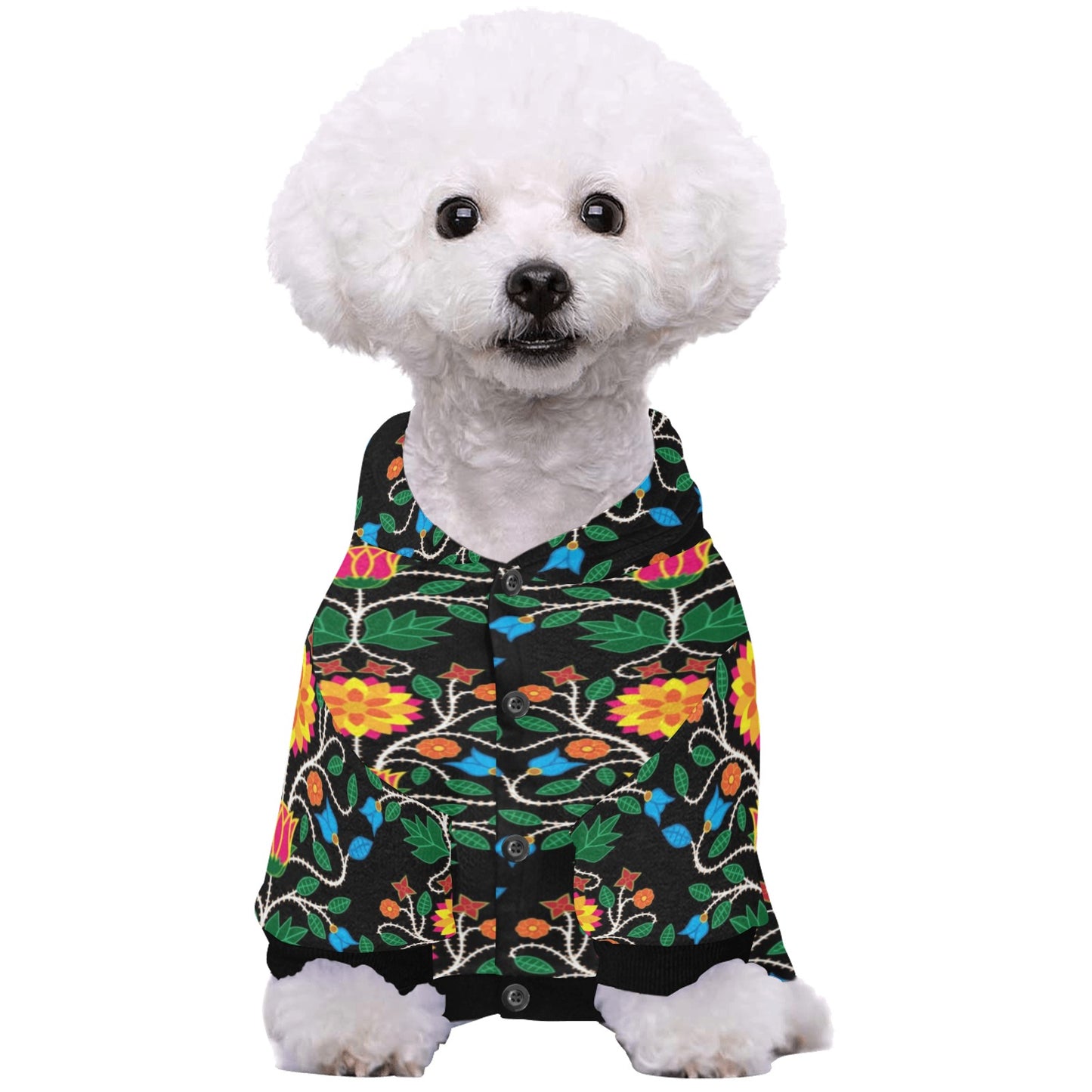 Floral Beadwork Pet Dog Hoodie