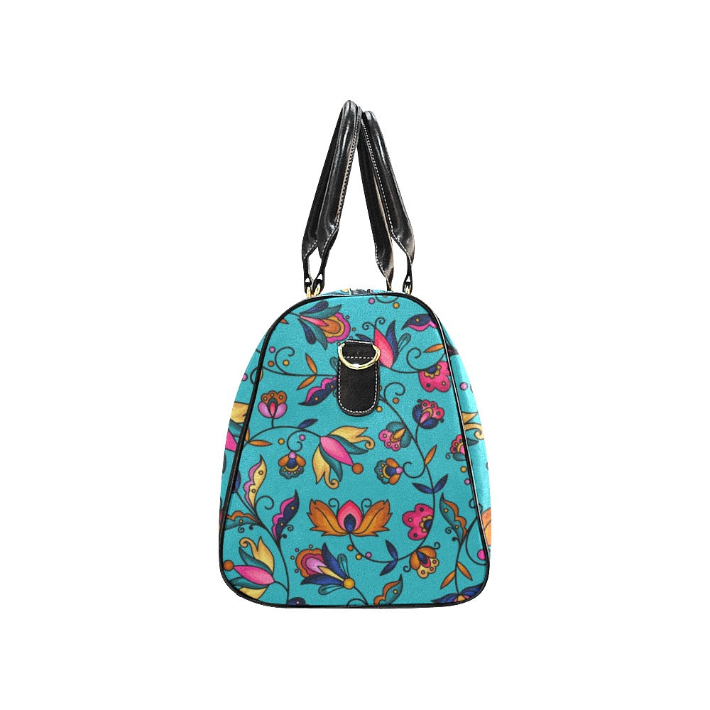 Copper Prairie Petals Turquoise Small Travel Bag