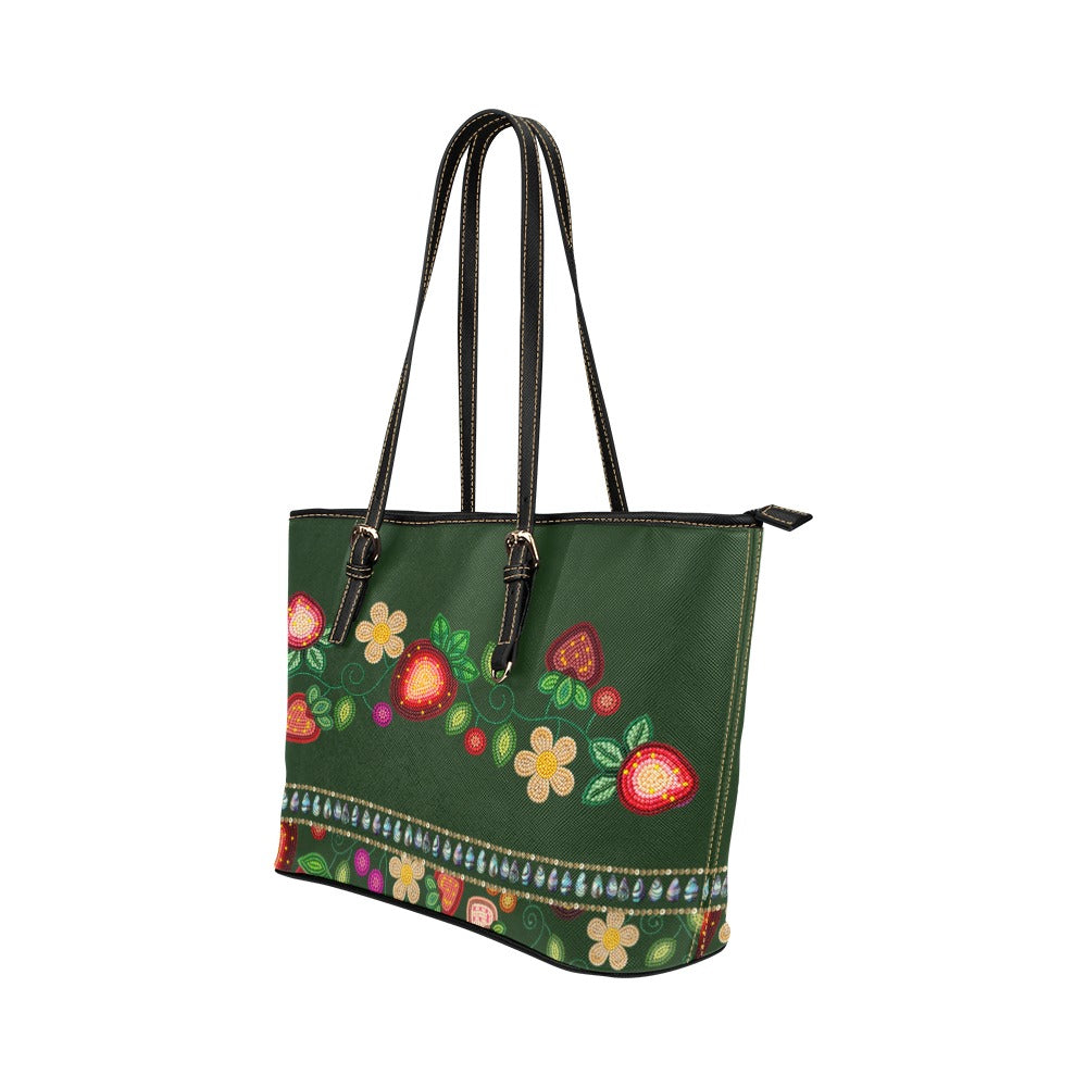 Berry Garden Hunter Leather Tote