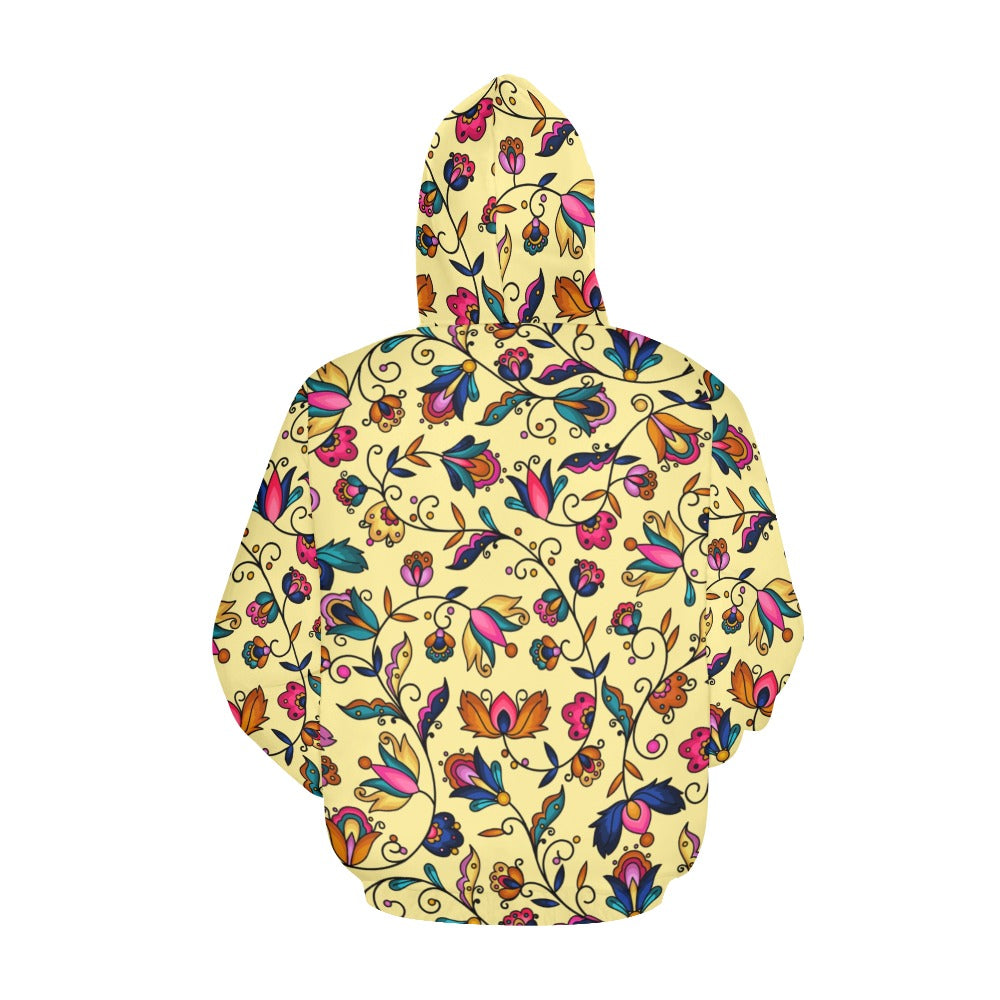 Copper Prairie Petals Yellow Hoodie for Women (USA Size)