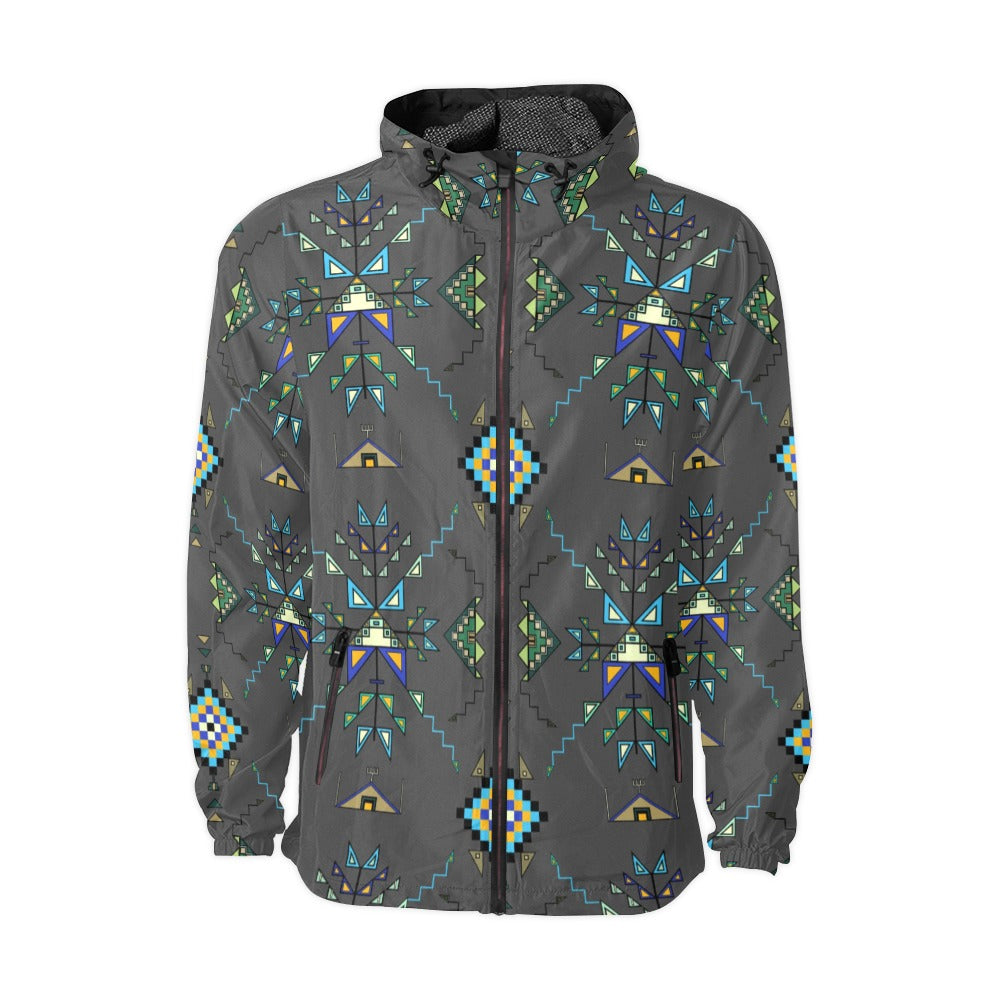 Bear Shield Dark Gray Windbreaker – Men's Jacket by 49 Dzine
