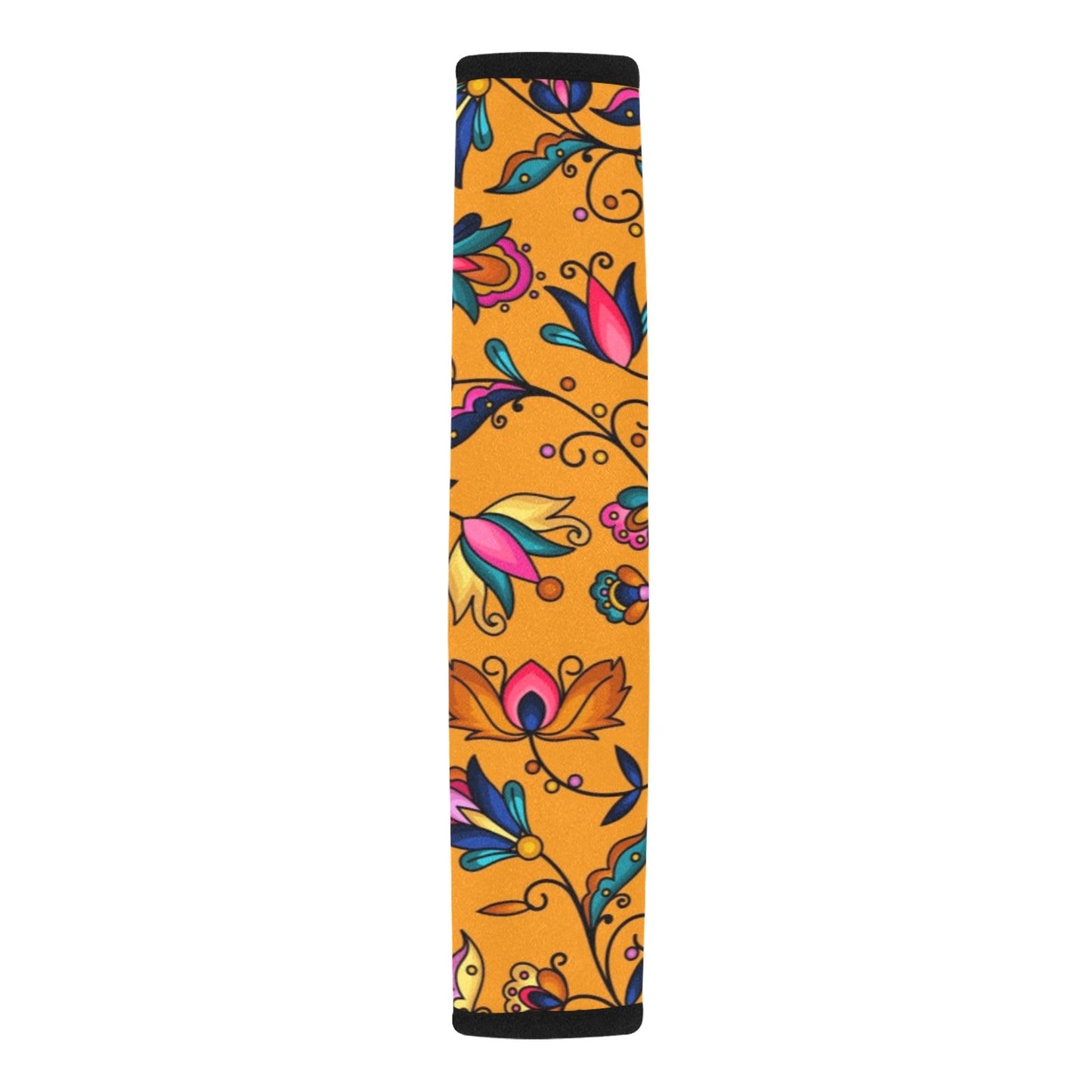 Copper Prairie Petals Orange Seat Belt Cover