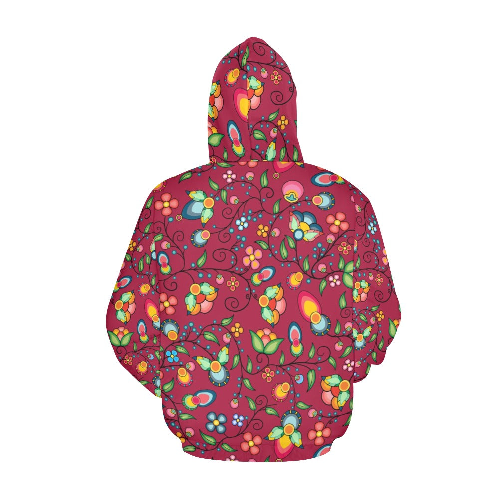 Floral Bounty Magenta Hoodie for Women