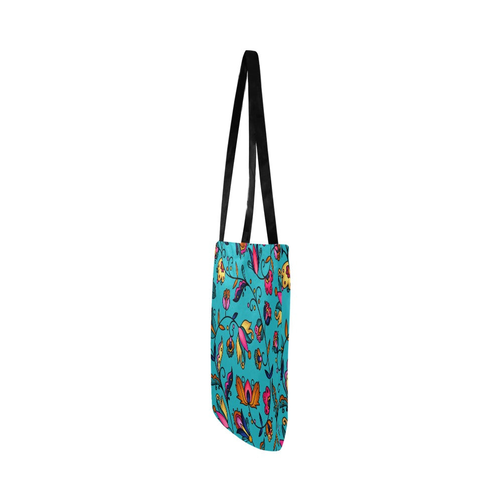 Copper Prairie Petals Turquoise Reusable Shopping Bag