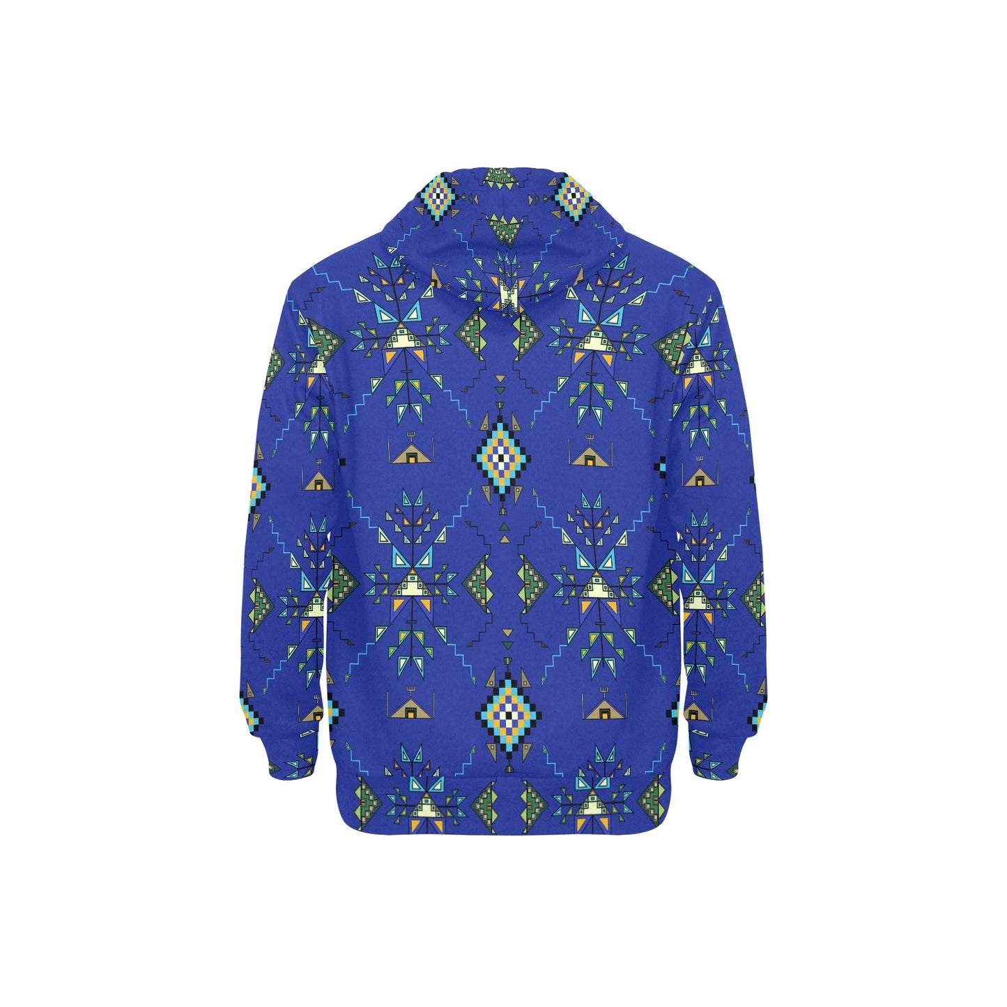 Bear Shield Dark Blue Men's Long Sleeve Fleece Hoodie