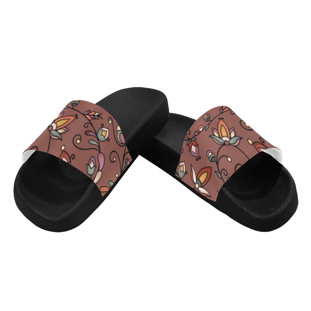 Burnt Sky Petals Brown Men's Slide Sandals
