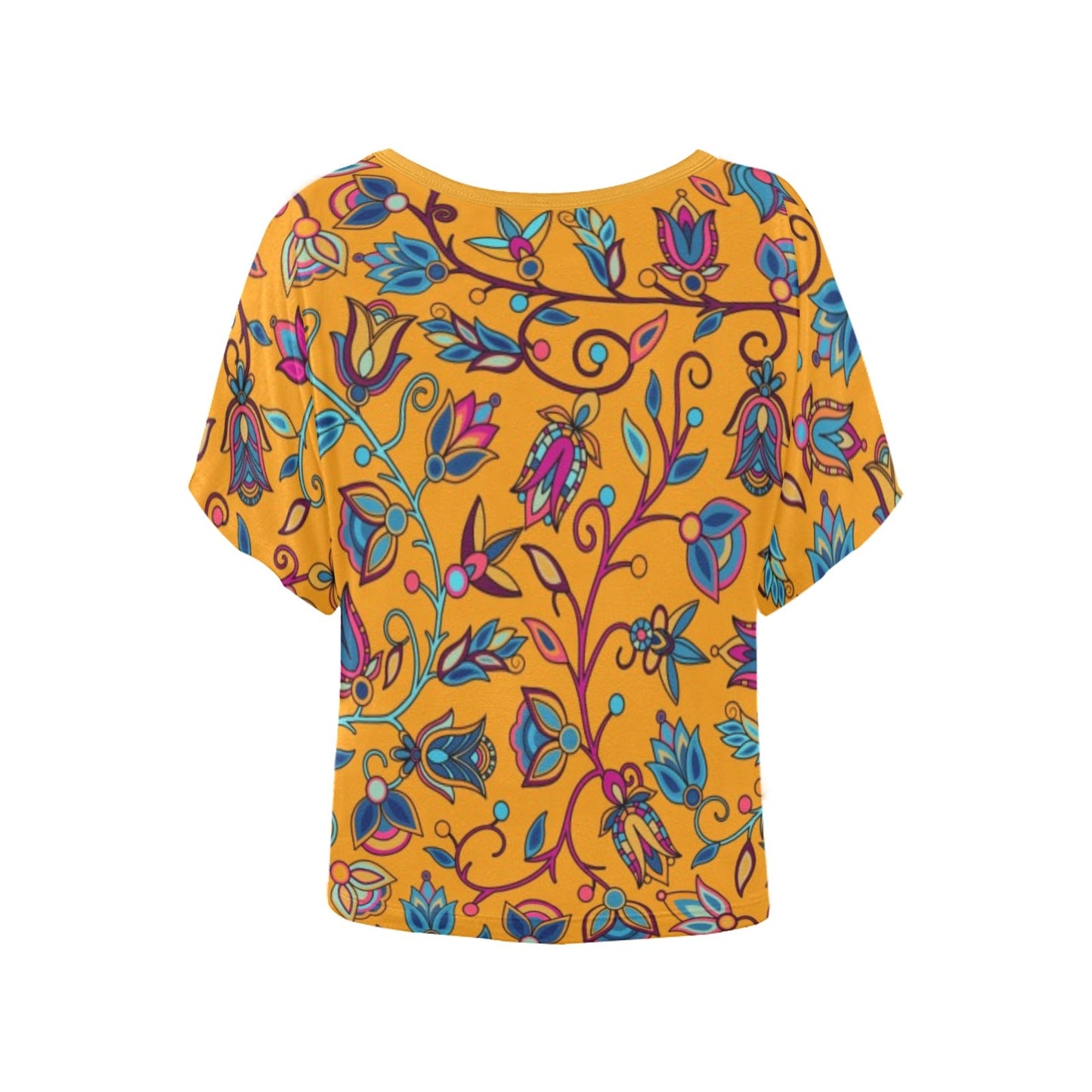 Buffalo Bloom Orange Women's Batwing-Sleeved Blouse T shirt