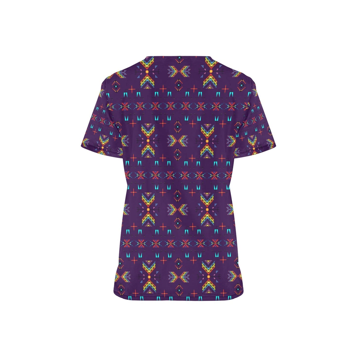 Rainy Chief Rainbow Dark Purple Scrub Top