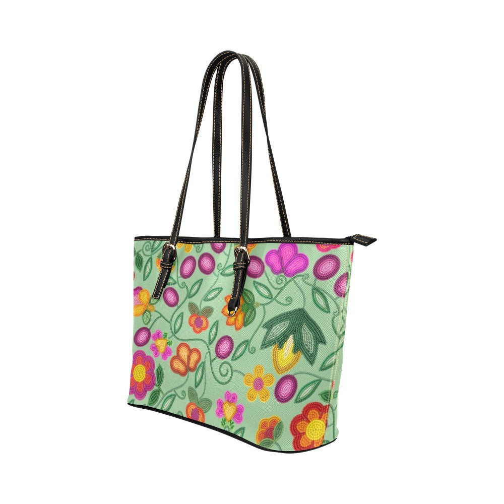 Boreal Bounty Green Leather Tote