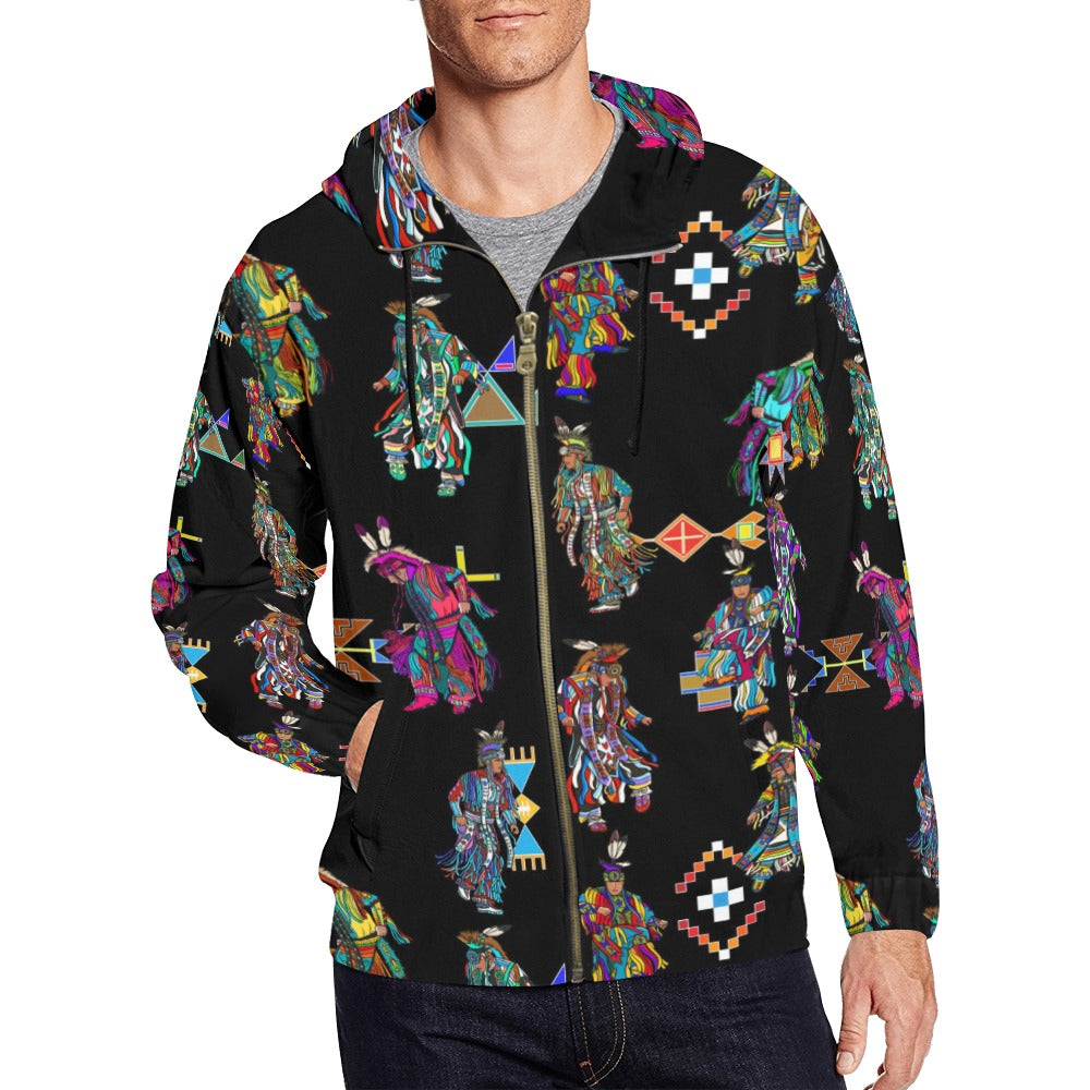 Men's Grass Dancers Men's Zipper Hoodie