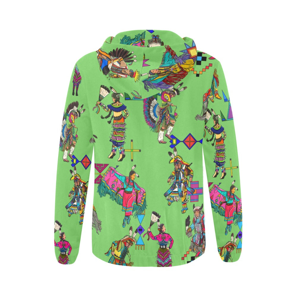 Grand Entry Dancers Grass Full Zip Hoodie for Women