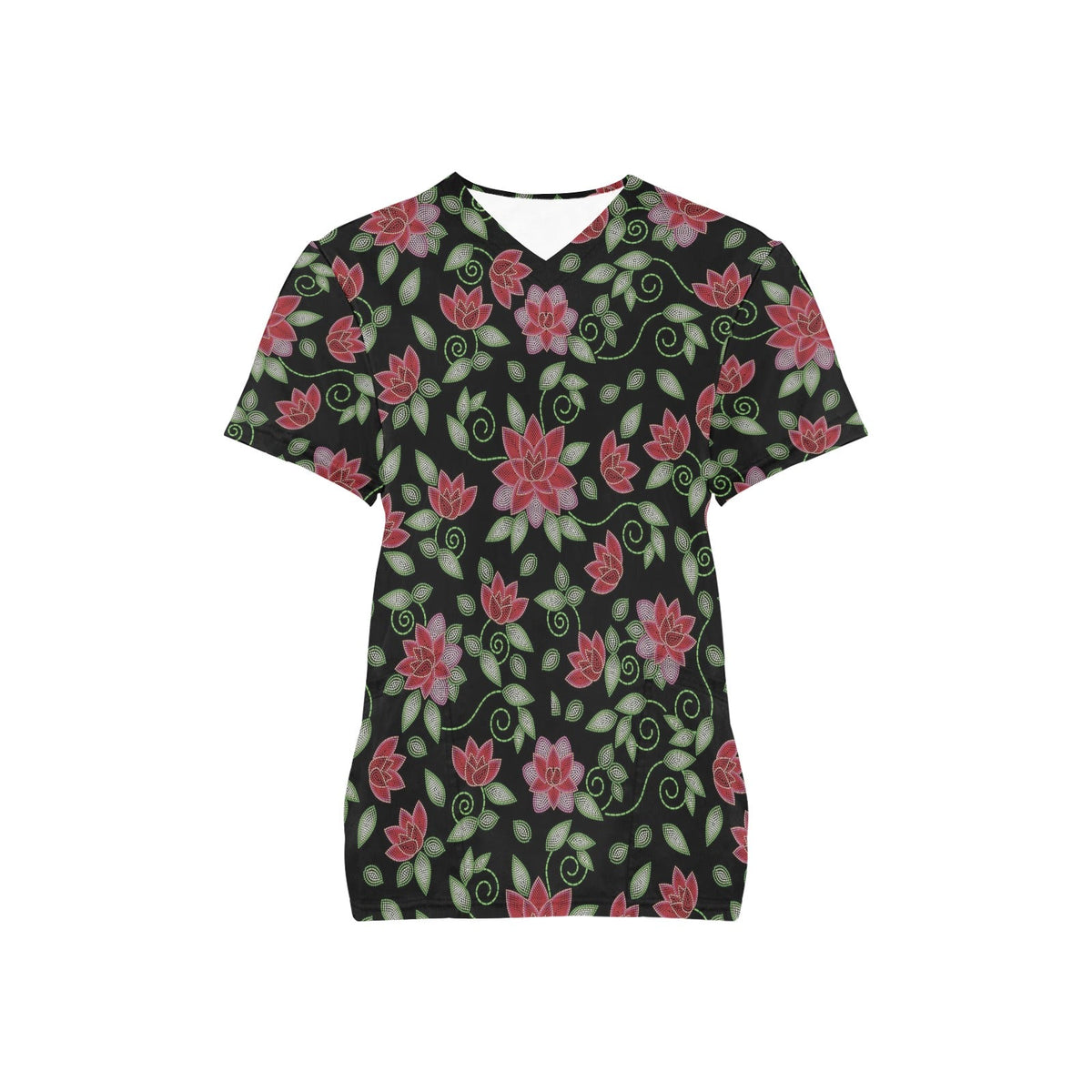 Beaded Rose Scrub Top