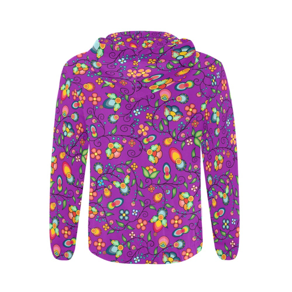 Floral Bounty Purple Men's Zipper Hoodie