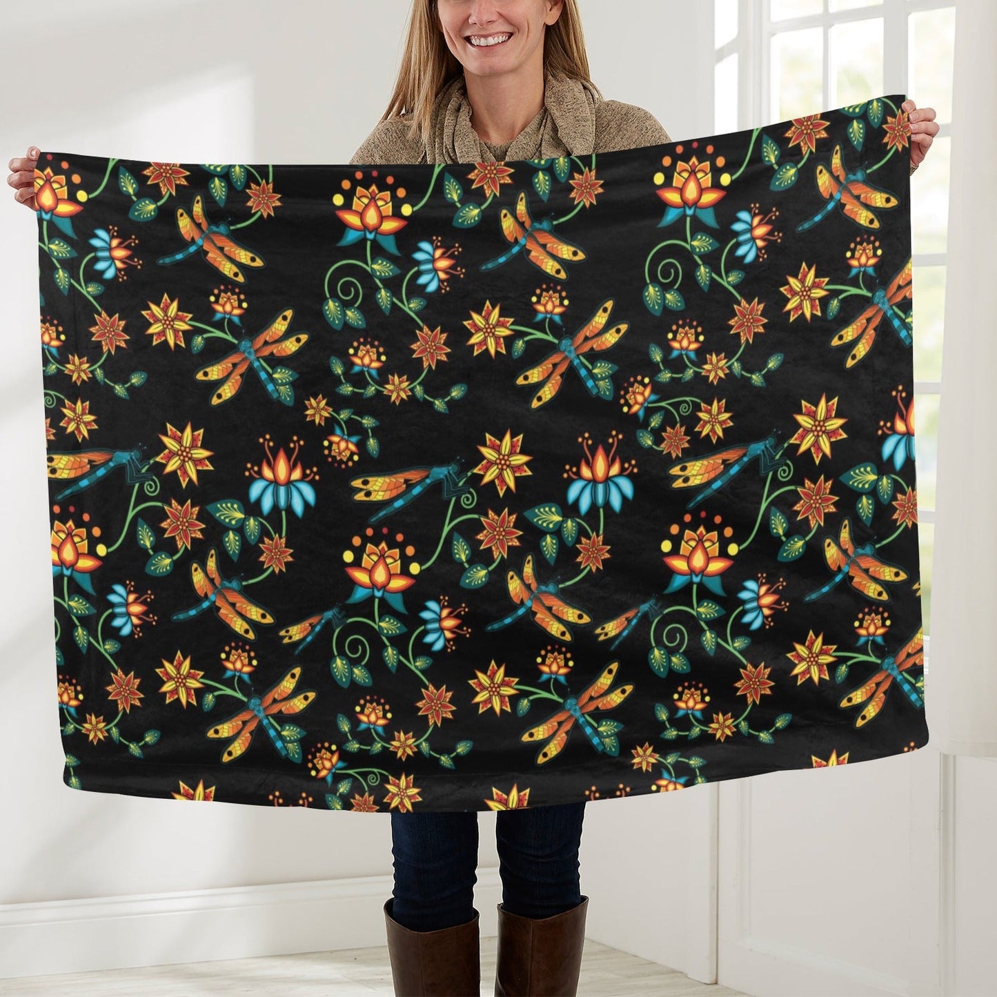 Dragon Lily Large Baby Blanket