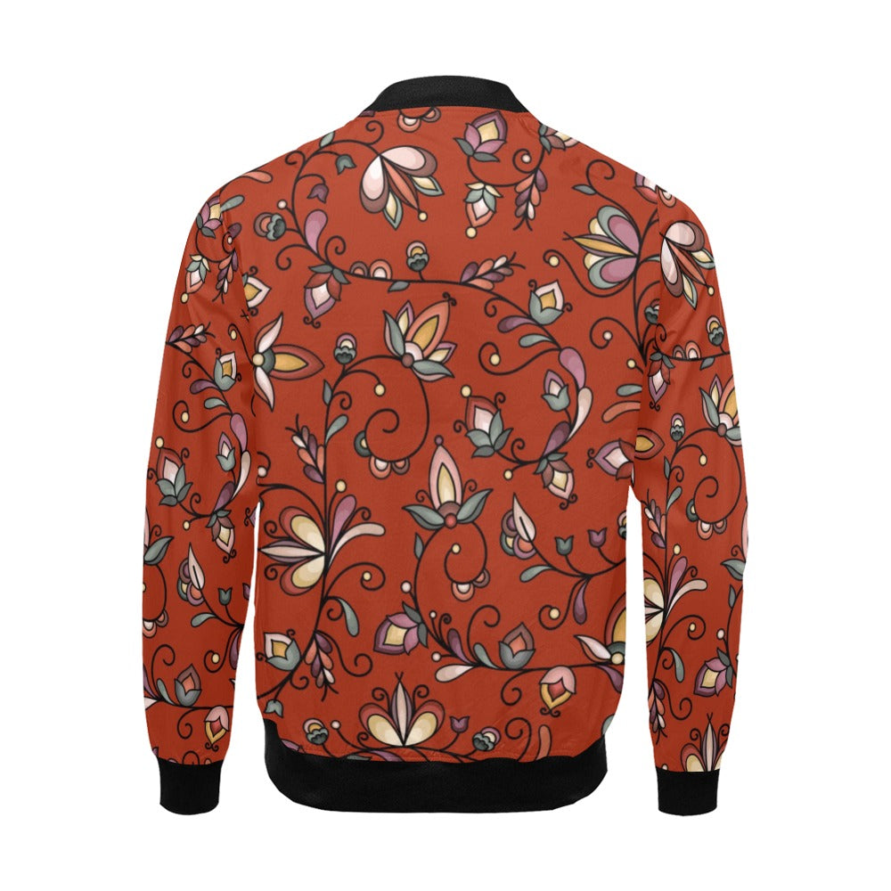 Burnt Sky Petals Red Bomber Jacket for Men