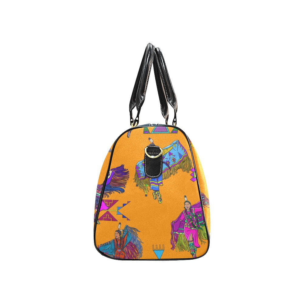 Women's Fancy Dancers Orange Large Travel Bag