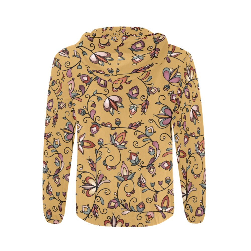 Burnt Sky Petals Gold Zip Hoodie