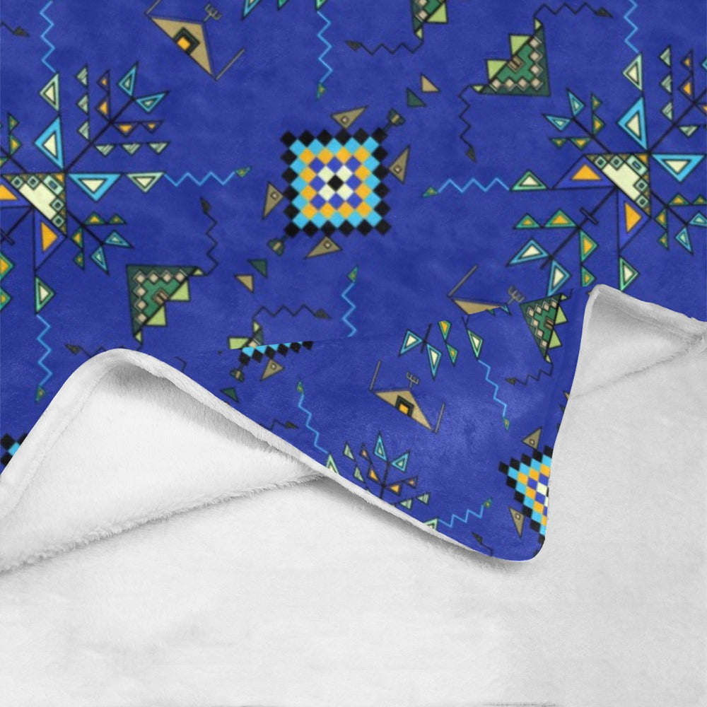 Bear Shield Dark Blue X-Large Micro Fleece Blanket